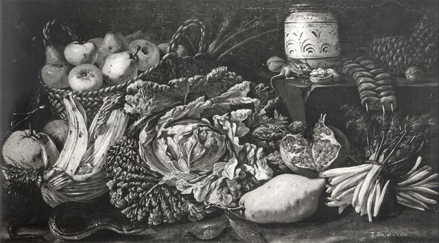 Anonimo — Salini Tommaso - sec. XVII - Natura morta con frutta e ortaggi — insieme